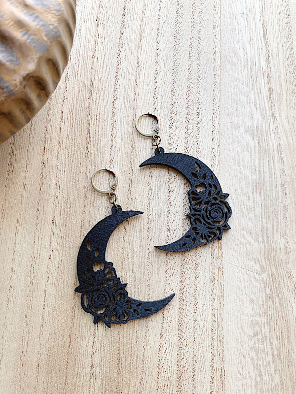 Floral Moon Earrings