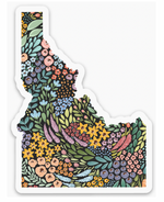 Floral Idaho State Sticker