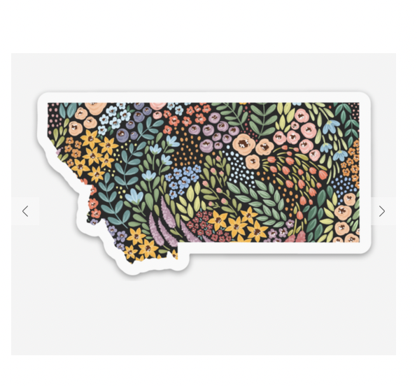 Mon State Sticker Floral Montana State Sticker – Lemon Kissed
